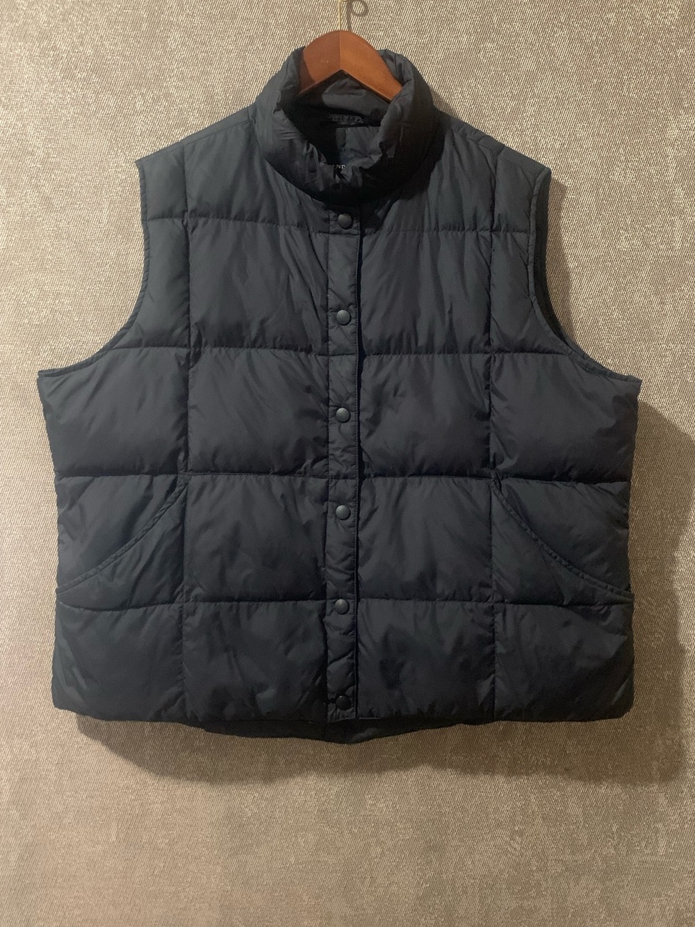 Lands' End Quilted Down Puffer Vest - Black